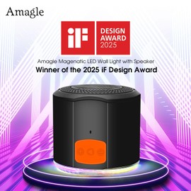 LED Wall Mounted Lights, Bedside Lamps with Bluetooth Speaker 3000mAh Rechargeable Wall Sconces Lamp, Dimmable Cordless Wall Light Magnetic 360° Rotation, White Light Dynamic RGB Music Sync Modes