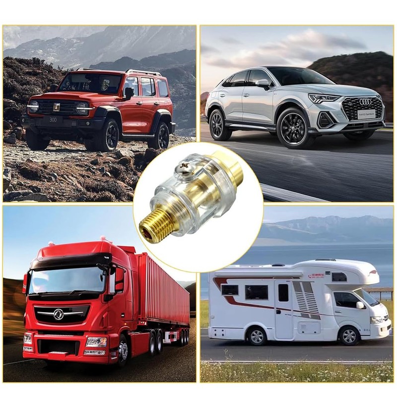 2 Pcs Compressor Air Oiler Lubricator, 1/4" NPT Mini Oiler