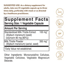 Solgar - Full Potency Milk Thistle, 250 Vegetable Capsules