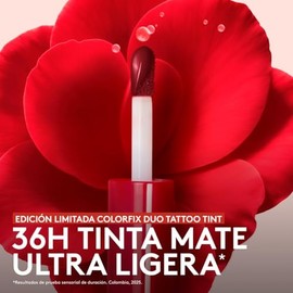 ésika – Labial COLORFIX Duo Tattoo Tint, Tono Moca Cálido, Tinta Mate 36H No Transfer, Efecto Tattoo, Bálsamo Hidratante con Manteca de Karité, Color 