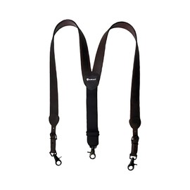 ARIAT Men's Pebbled Leather Adjustable Strap Suspenders, Dark Brown, X-Large