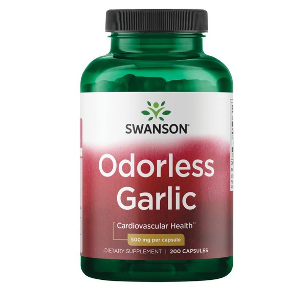 Swanson Odor-Controlled Garlic 500 Milligrams 200 Capsules