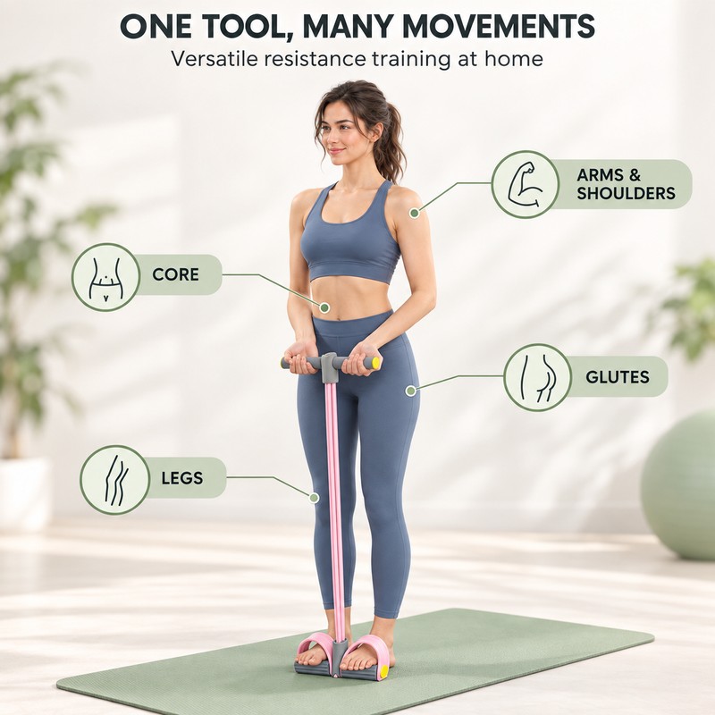 4-Tube Resistance Band for Full-Body Exercise – Pedal Pull Rope