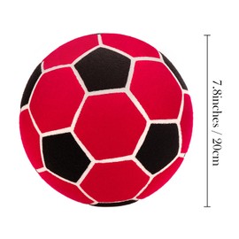 Linkidea Soccer Ball Size 4 for Indoor, Soft Soccer Ball for Inside House, Fun Soccer Gift for Kids with Pump (Black & Red)