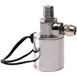 FARBIN Válvula solenoide de bocina de aire de 1/4 pulgadas NPT 12V/24V universalmente eléctrica (solenoide) para bocina de aire de tren, carcasa de metal chapado en cromo (válvula solenoide, 12V/24V)