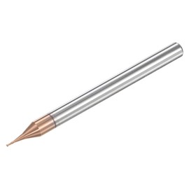 sourcing map Square Nose End Mill, 0.6mm Solid Carbide AlTiSin Coated Long Reach CNC Router Bits 2 Flutes Milling Cutter with Extended Neck, 2mm Cutting Length 4mm Shank