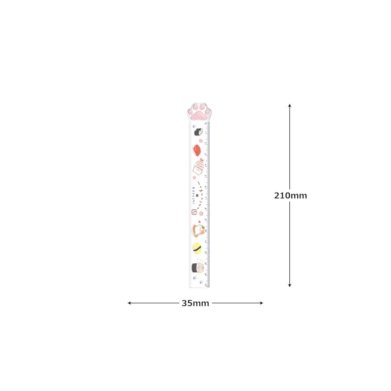 Kamio Japan 225618 Paws Ruler, 5.9 inches (15 cm) Ruler,