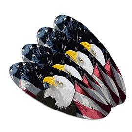 American Bald Eagle Flag USA Patriotic Double-Sided Oval Nail File Emery Board Set 4 Pack