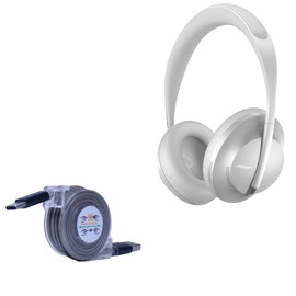 BoxWave Cable Compatible with Bose Noise Cancelling Headphones 700 - miniSync - USB-A to USB Type-C, Retractable Cable 5 Pre-Set Lengths Avoid Tangles