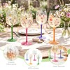 Nuogo 4 PCS Wild Flower Wine Glasses - 15 oz