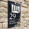 Custom Signs Solar Illuminated Modern Anthracite House Number Sign 24cm