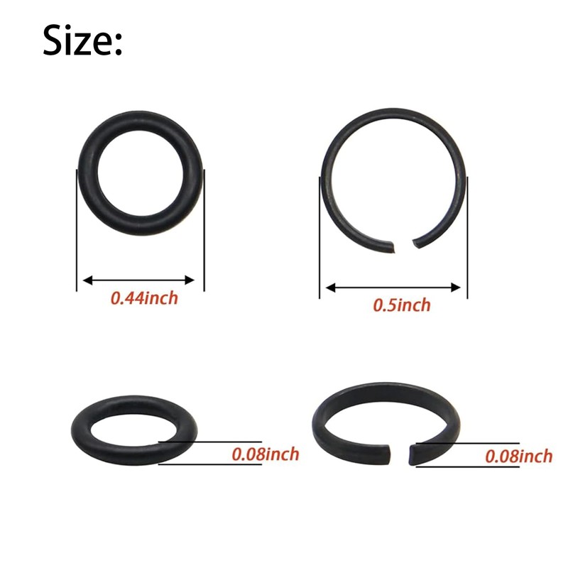 10 Sets of 1/2" Impact Wrench Retainer Rings with O-Ring,