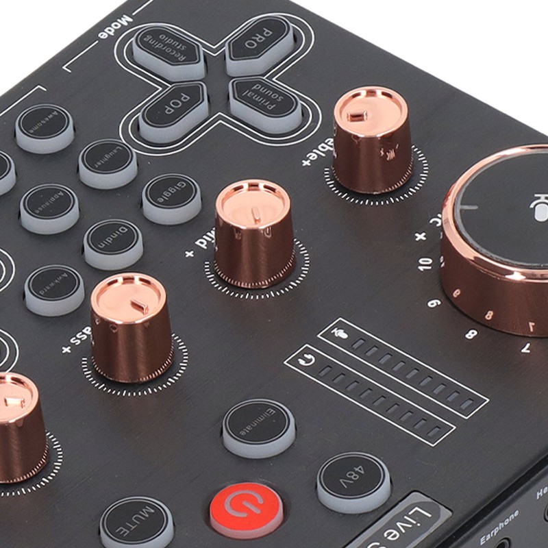 Live Sound Card Voice Changer Soundboard Bluetooth Audio Mixer for