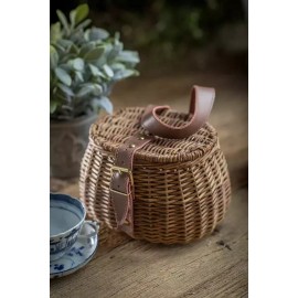 Enchanted Farmhouse Small Fish Creel Basket Wicker Antique Vintage Style