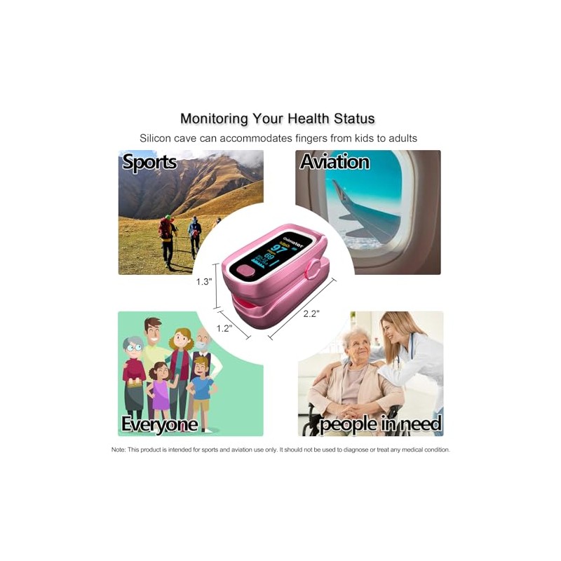 Pulse Oximeter, oximetro, Fingertip Pulse Oximeter pink