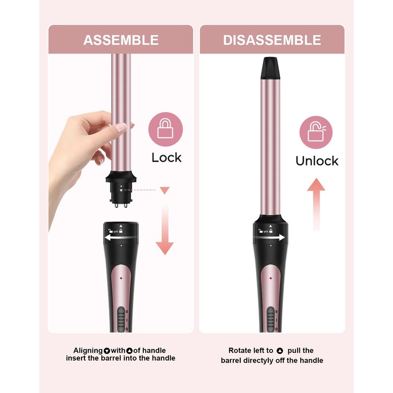 6 in 1 Curling Iron, 3 Barrel Curling Iron Set