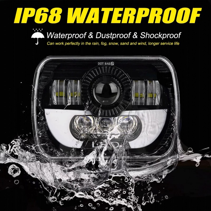 Unbranded 2PC 7x6 5x7 LED Headlight Hi/Lo for International IHC