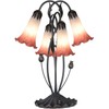 Bieye LS06 Lily Flower Blown Glass Lampshade (White Light Red,