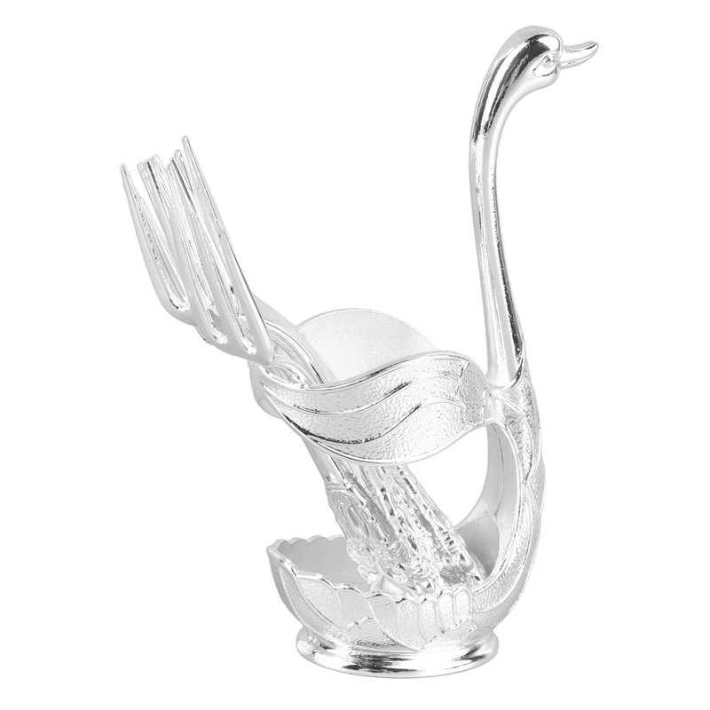 Coffee Spoon Holder Elegant Swan Shaped Alloy Mirror Polish Rich