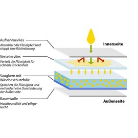 Hydas Inkontinenzslip für Damen mit integrierter Saugeinlage, waschbar, Größe 38 / 40