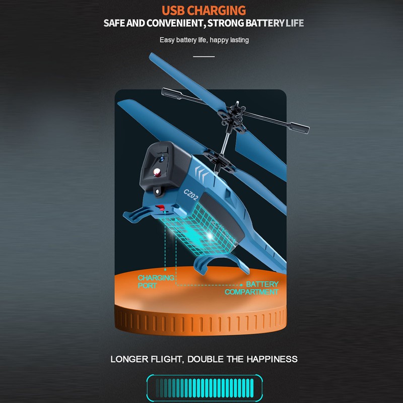 Remote Control Helicopter 3.5 Channel Intelligent Obstacle Avoidance Blue Remote