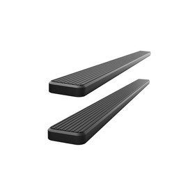 APS 5in Stainless Steel Black Running Boards Compatible with Jeep Liberty 2002-2007 4-Door (Without Mudflaps Factory Rock Rails Must Be Removed) (Nerf Bars Side Steps)