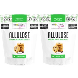 Wholesome Yum Allulose Sweetener - Natural Granulated Sugar Substitute - Keto, Non GMO, Zero Carb, Zero Calorie, Sugar Free, No Aftertaste Tummy Friendly - Granular Sugar Replacement (12 oz) 2 Pack