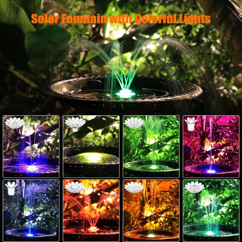 AISITIN 3.5W Solar Fountain Pump, LED Lighting Solar Water Pump