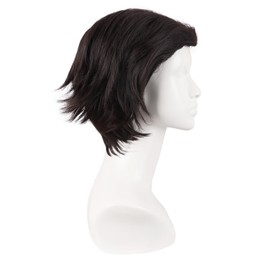 MapofBeauty 12 Inch/30 cm Cosplay Anime Short Layered Wavy Synthetic Wig (Dark Chocolate Brown)