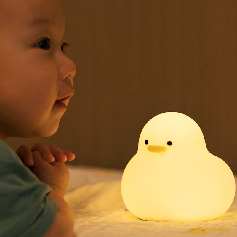 Night Light Cute Cartoon Appearance Silicone Night Lamp with Data