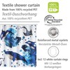 WENKO Aquaris Shower Curtain with 12 Shower Curtain Rings Multicoloured