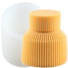 XIAOSHUI Striped Pillar Candle Molds Striped Cylinder Silicone Candle Mold