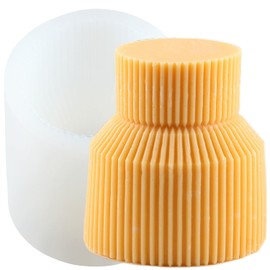 XIAOSHUI Striped Pillar Candle Molds Striped Cylinder Silicone Candle Mold Striped Column Resin Casting Mold for Candle Making Mold Candle Home Decorate Mold Aromatherapy Gypsum Candles Clay Craft