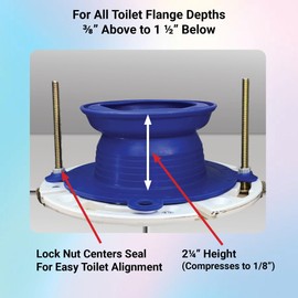 Toilet Wax Ring Replacement Kit | Replaces Wax Ring For Toilet, Toilet Bolts, No Stacking Wax Seals W/Deep Toilet Seal As Toilet Flange Extender. Perfect Seal Self-Adjusts Better Than Wax Toilet Seal