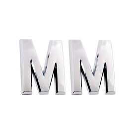 2.75 Inch Adhesive House Numbers, Mailbox numbers, Street Door Numbers, Self-stick Address Signs for Apartments, Double Silver Letter M