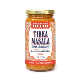 Brooklyn Delhi Tikka Masala - Indian Simmer Sauce - Tangy Tomatoes, Luscious Coconut Cream & Roasted Spices, 12 Ounces, Mild, Vegan, No Artificial Additives