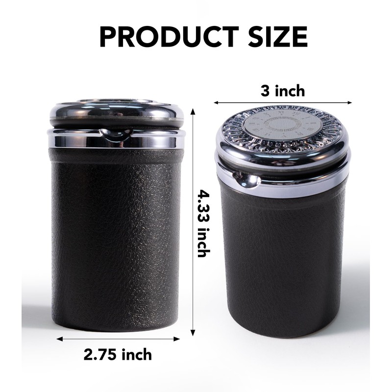 SOLARXIA Car Ashtray with Lid Auto Ashtray LED Easy Clean