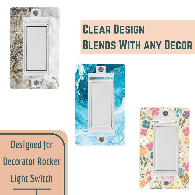 Bates- Magnetic Light Switch Guard, 8 Pack, Clear, Child Proof