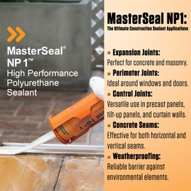 MasterSeal NP1 Stone 10.1oz Polyurethane Sealant- Pack of 12 with AWF PRO Gloves. One Component, Flexible, Non Sag, Elastomeric Acoustic Sealant