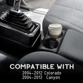 DOTCOM Center Console Cup Holder Insert Fit for Chevy Colorado/GMC Canyon 2004-2012 Front Rear Bench Seat Dual Console Insert Double Storage 19256630 89039575 Black