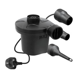 ADEPTNA Electric AC240V/130W AC Air Pump Inflator Deflator For Airbeds Paddling Pools Toys- With 3 Nozzle Adapters,Universal