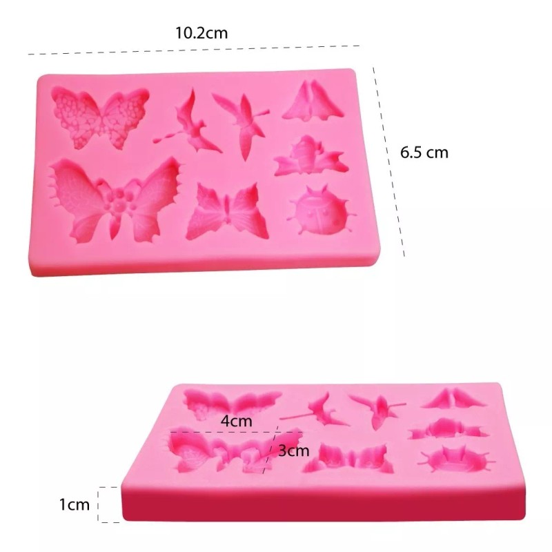 Innova Market Molde De Silicón Para Repostería Mariposas Rosa 8