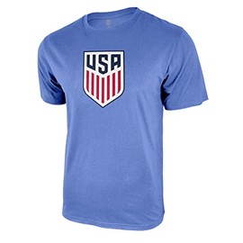 Icon Sports U.S. Soccer Federation USMNT Adult Logo T-Shirt | Light Blue, Medium