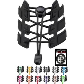 KutsuGoods (Easy to Put on and Off), No Tie Shoelaces, Stretchable, Elastic Shoelaces, Sneakers, Fasteners, Non-Unravel, Laces, Drawcord, Round Laces, Black