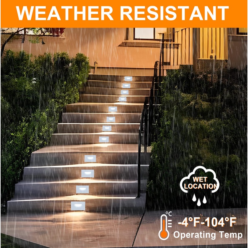 CLOUDY BAY 120V Dimmable LED Indoor Outdoor Step Light,3-Pack,3000K Warm