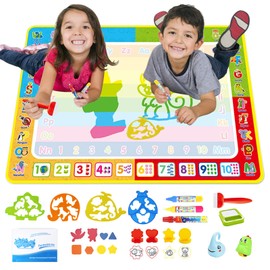 Pizarrones Magicos para Niños 110x80cm Agua Dibujo Pintura Tapete de Agua para Dibujar Reutilizable Regalo para Cumpleaños Navidad