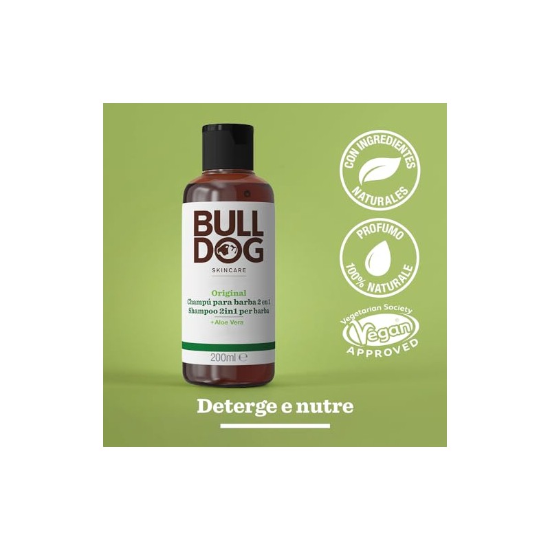 Bulldog Original, Shampoo y Acondicionador para Barba 200 ml