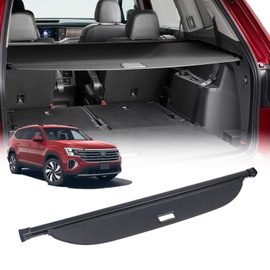 AceRide Retractable Cargo Cover Compatible with Volkswagen VW Atlas 2024 2023 2022 2021 2020 2019 2018, Anti-Peeping Rear Trunk Cover Luggage Privacy Security Shield Shade with Extra Canvas Cover