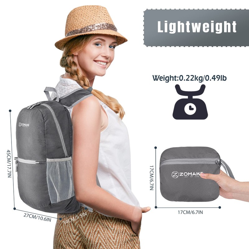 ZOMAKE Ultra Lightweight Foldable Backpack - Packable Foldable Rucksack 20L