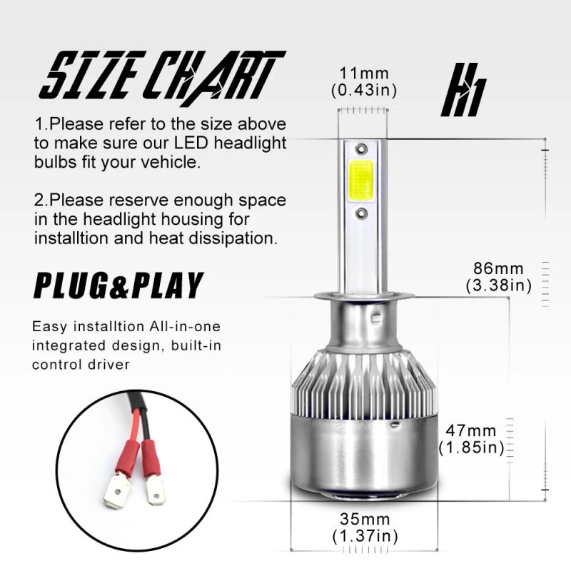 SHENKENUO 4x H1 8000K Super Bright Ice Blue 10000LM LED